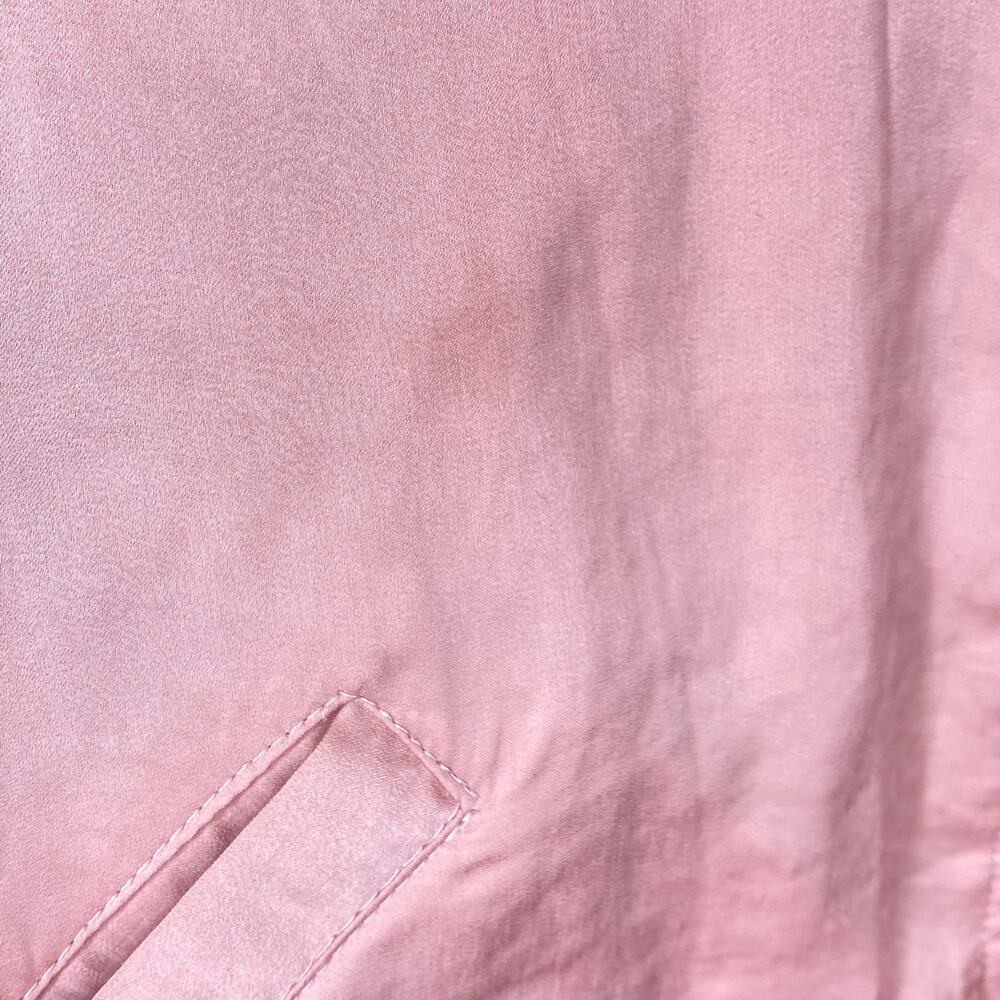 Love Tree Shiny Zip Up Bomber Jacket Pink Sheen Womens Size Large - Picture 10 of 15